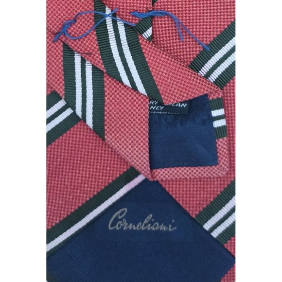 CORNELIANI Orange Striped Silk Tie ITALY 61"/ 3.6" EC - Picture 4 of 4